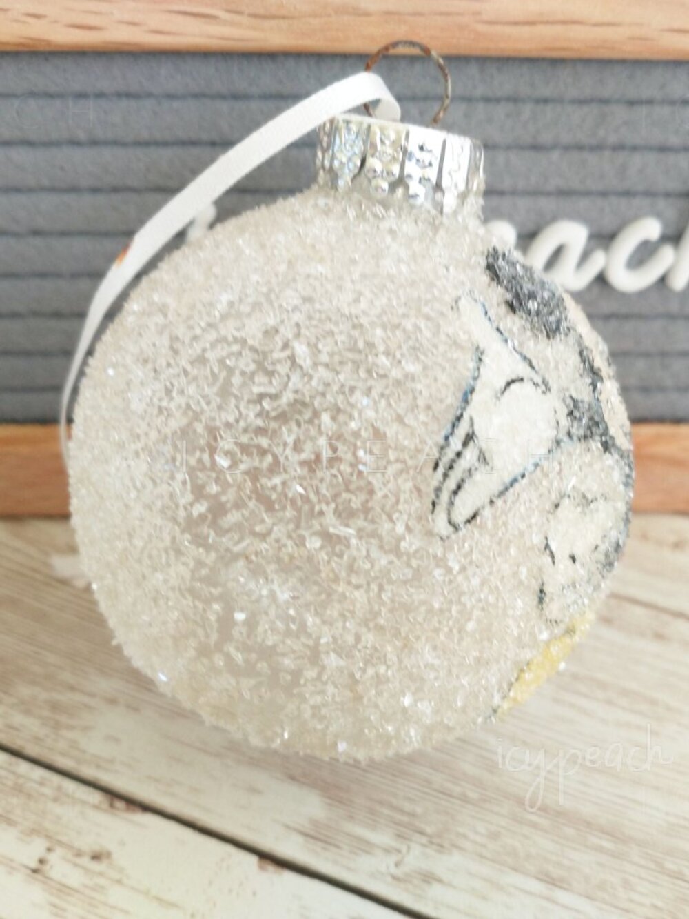 Mickey Mouse Tree Ornament Vintage Disney Frosted Glass Snowball Holiday Bulb - Picture 10 of 14
